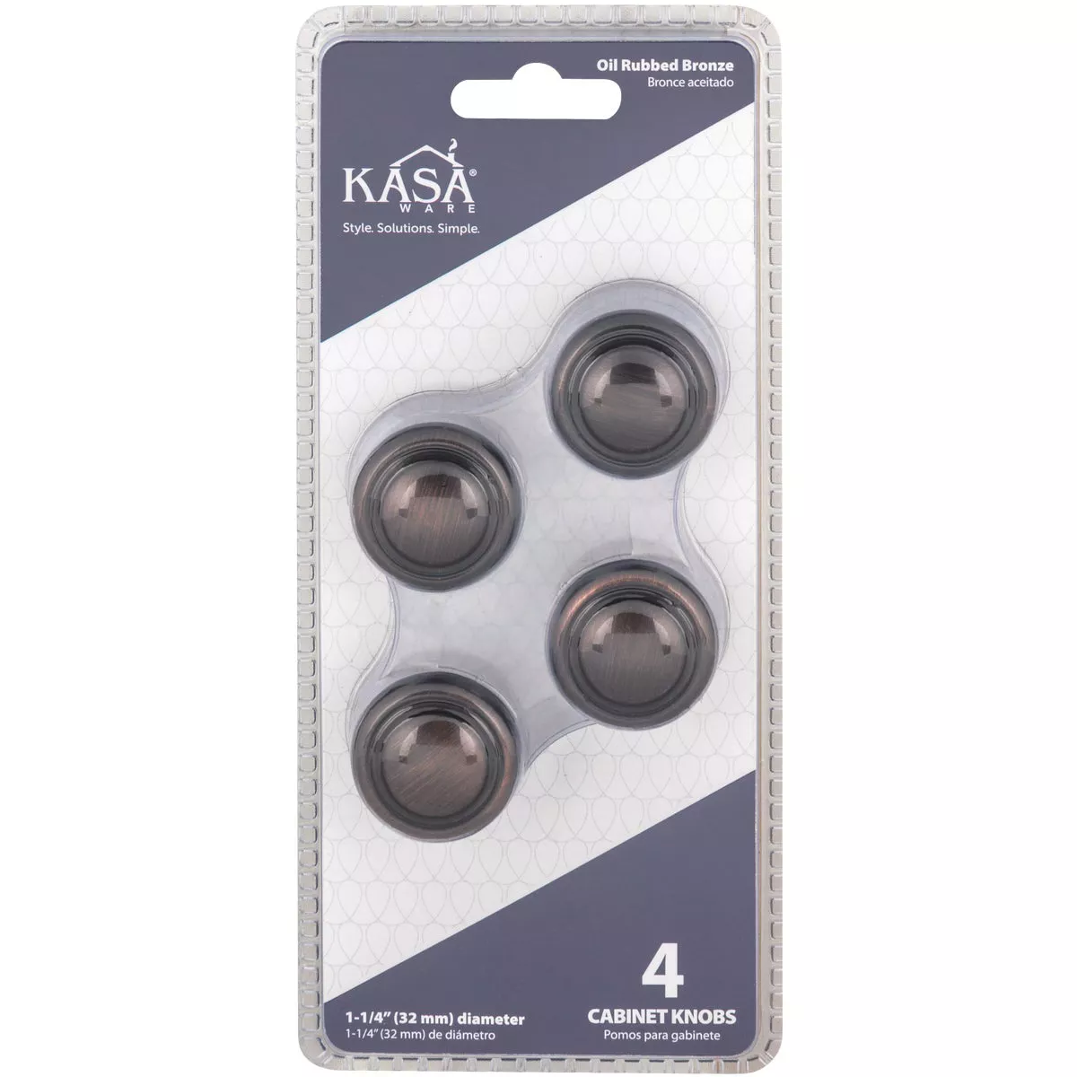 KasaWare 1-1/4 In. Dia. Brushed Oil Rubbed Bronze Cabinet Knob (4-Pack) - photo 2