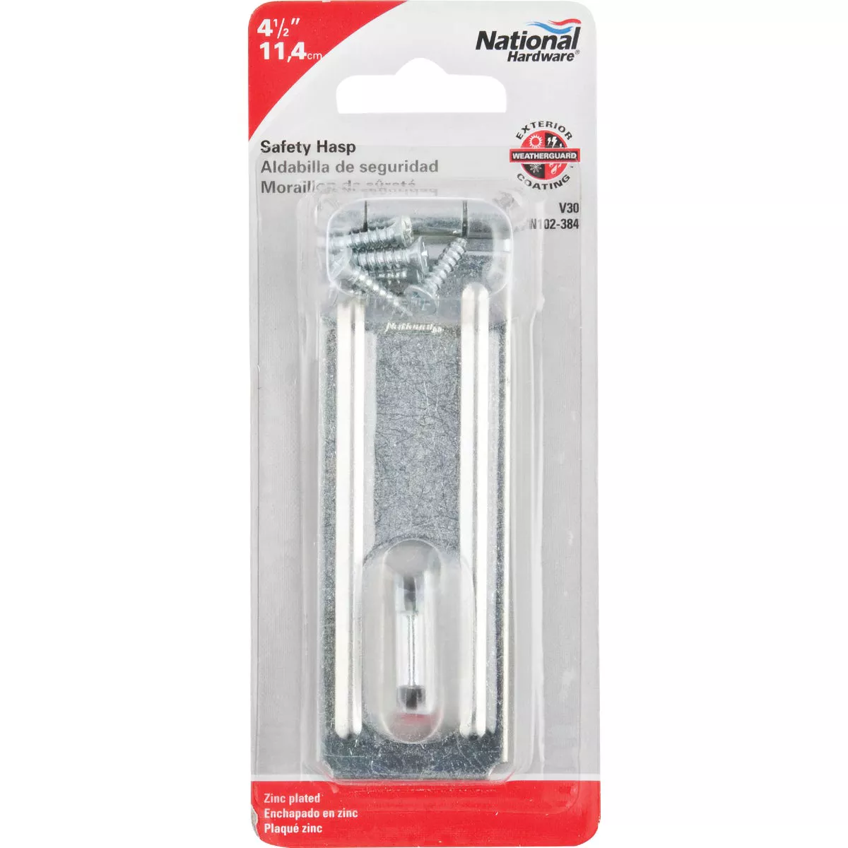 National Hardware 4-1/2 In. Zinc Non-Swivel Safety Hasp - photo 2