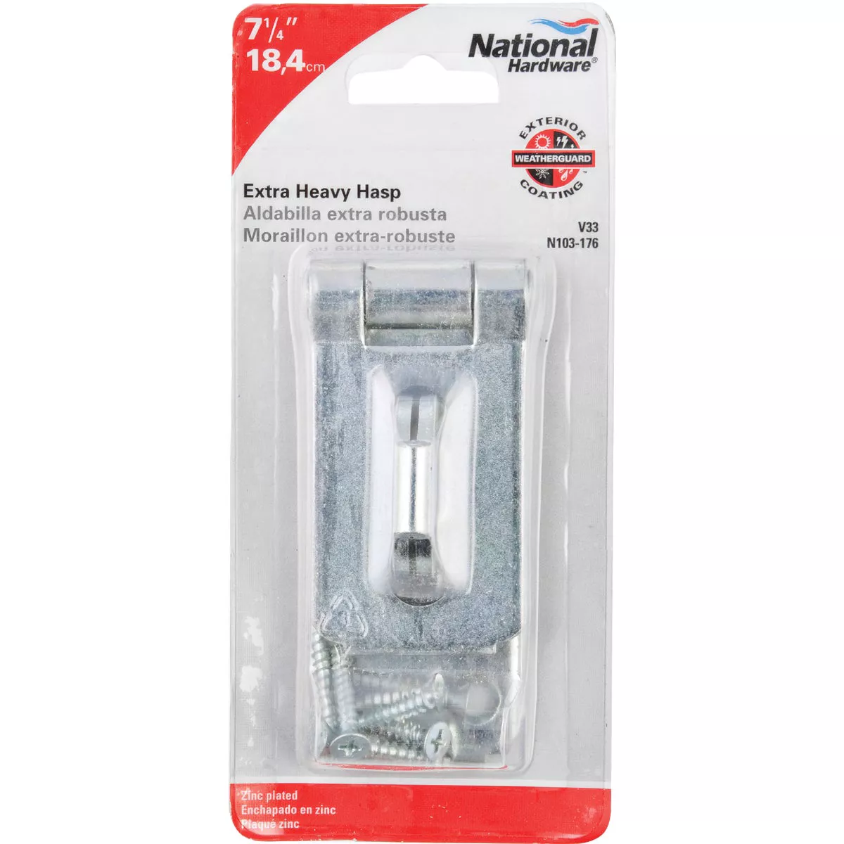 National Hardware 1-7/8 In. x 7-1/4 In. Zinc Hasp - photo 2