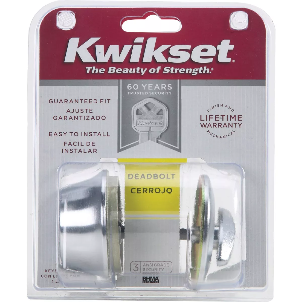 Kwikset Satin Chrome Single Cylinder Deadbolt - photo 2