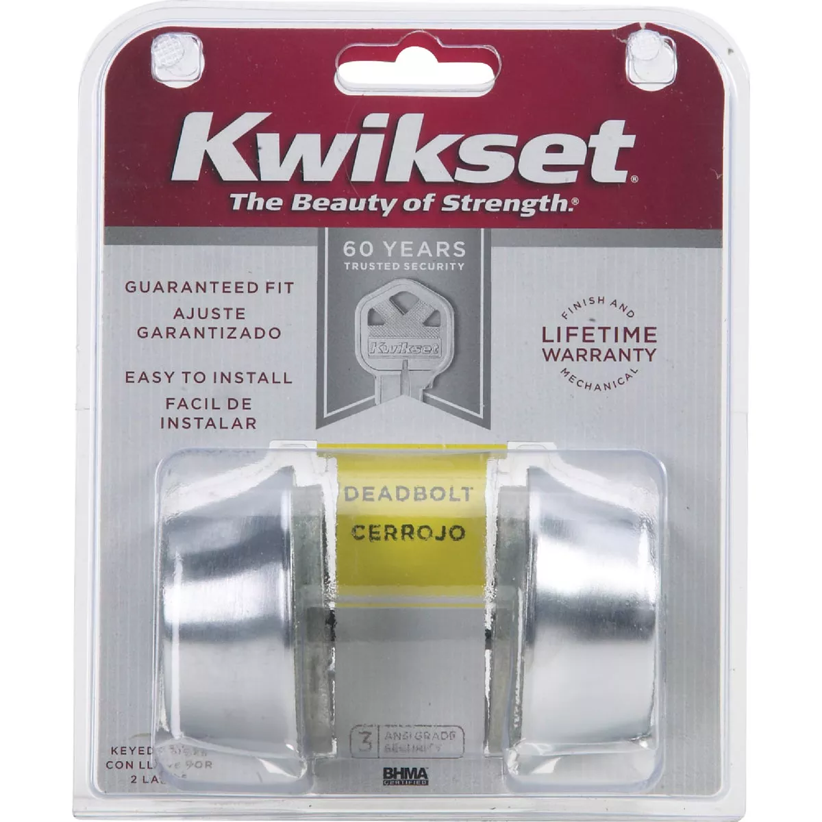 Kwikset Satin Chrome Adjustable Latch Double Cylinder Deadbolt - photo 2