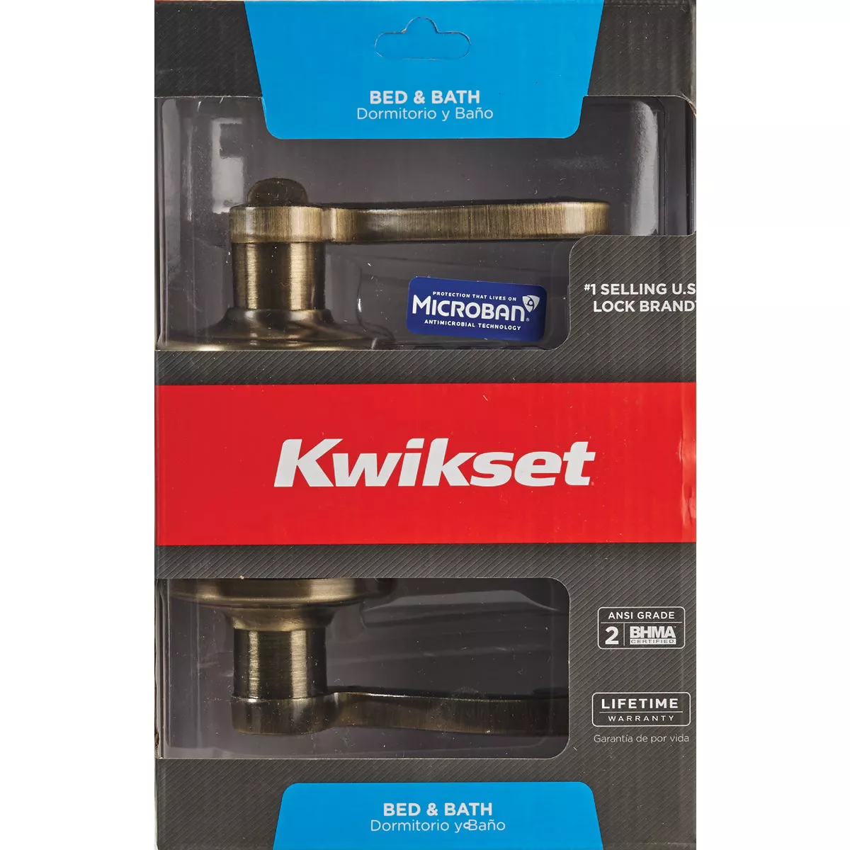 Kwikset Signature Series Antique Brass Lido Privacy Door Lever - photo 2