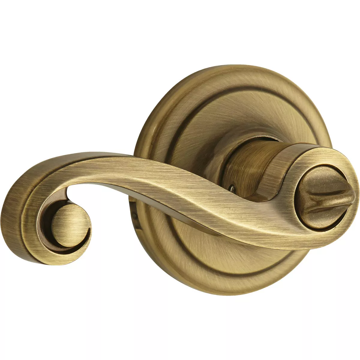 Kwikset Signature Series Antique Brass Lido Privacy Door Lever - photo 3