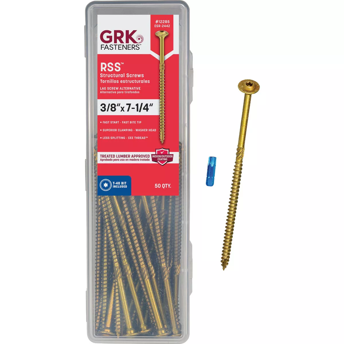 GRK RSS Rugged 3/8 In. x 7-1/4 In. Star Drive Washer-Head Structure Screw (50 Ct.)