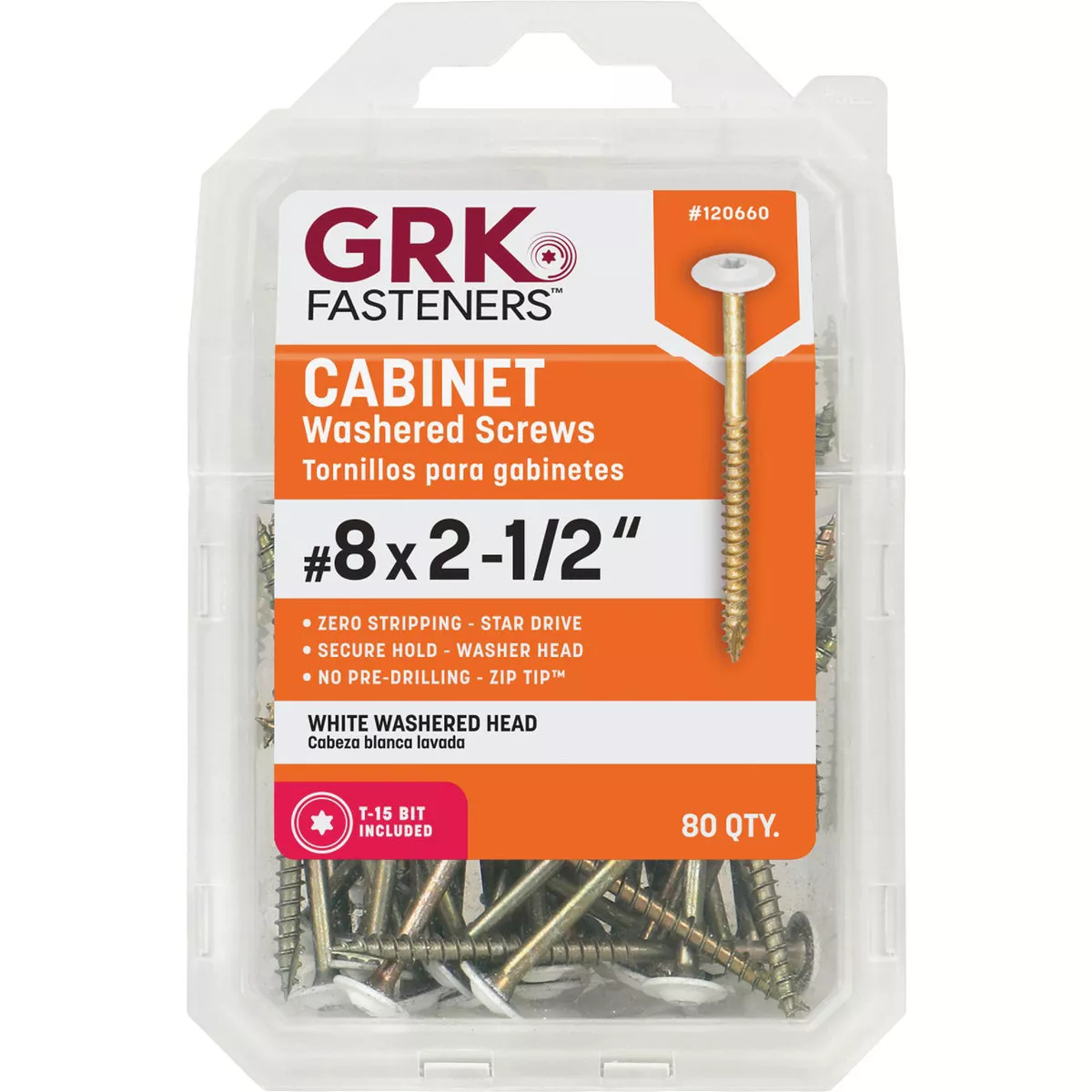 GRK #8 x 2-1/2 In. Star Drive White Cabinet Screw (80 Ct.) - photo 4