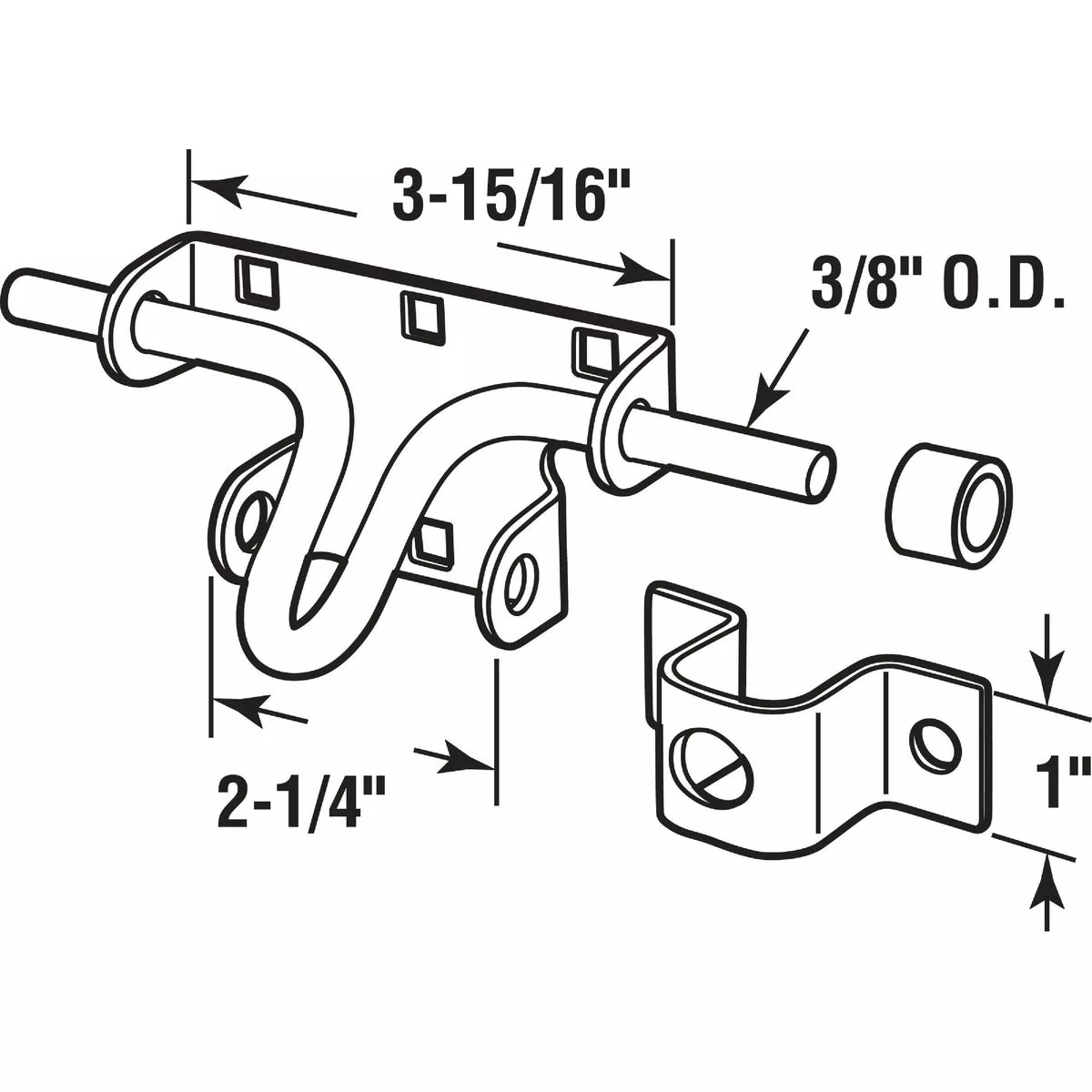 Prime-Line Zinc Plated Steel Slide Bolt Latch - photo 2