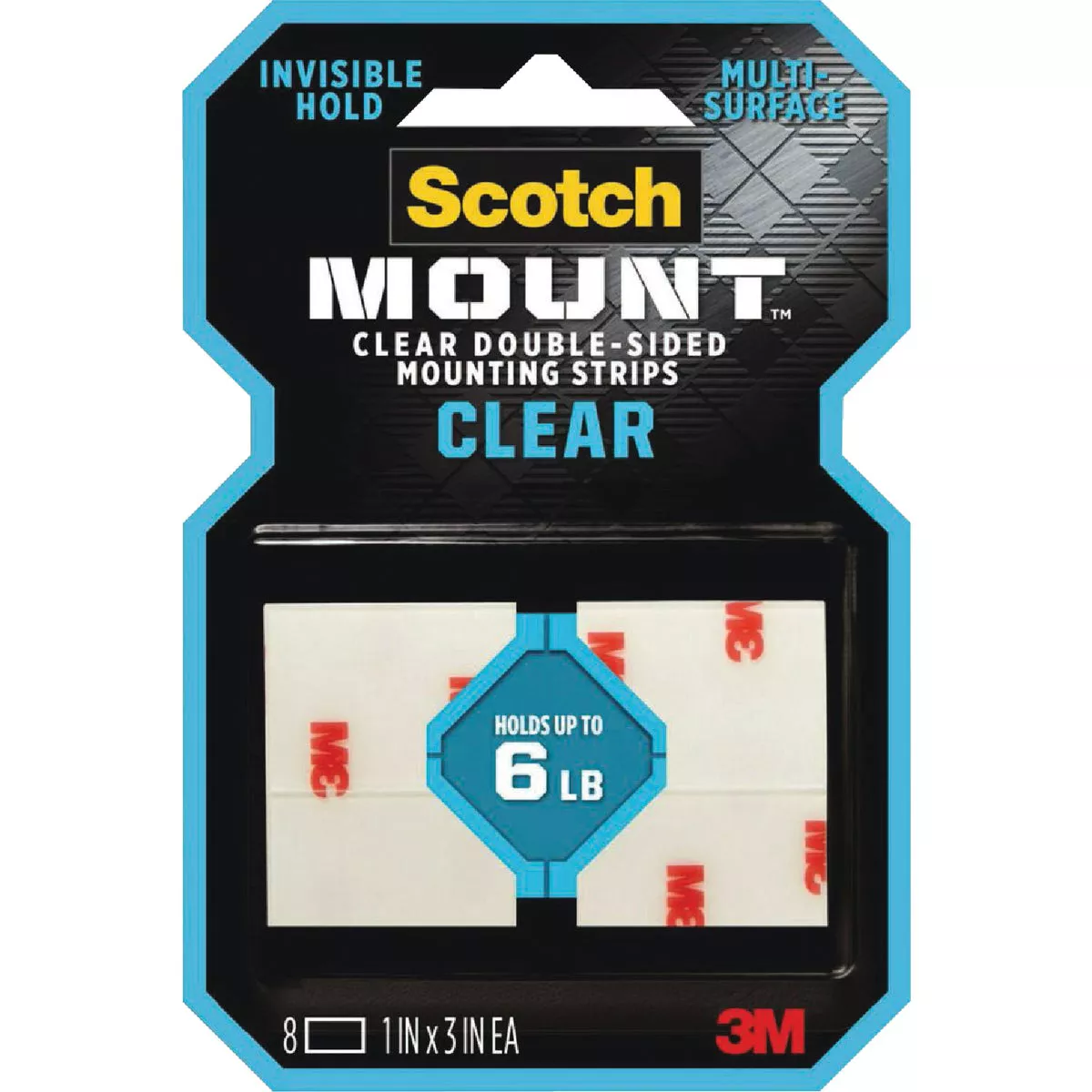 Scotch Mount 1 In. x 3 In. Clear Double-Sided Mounting Strips (8-Count) - photo 2