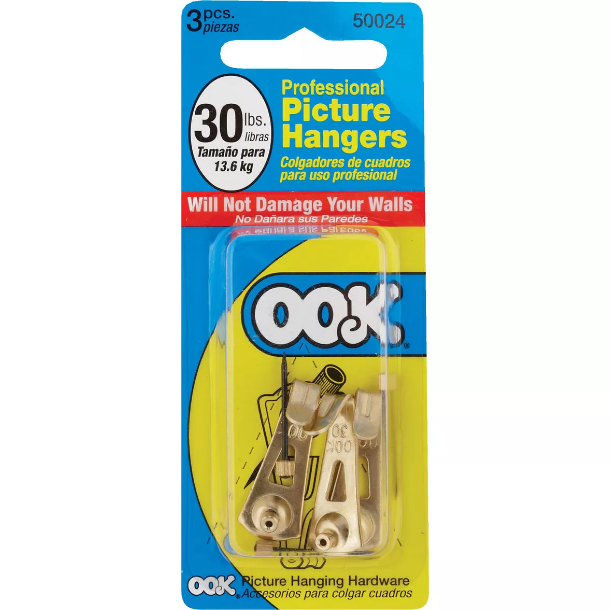 Hillman OOK 30 Lb. Capacity Picture Hangers (3-Pack) - photo 2