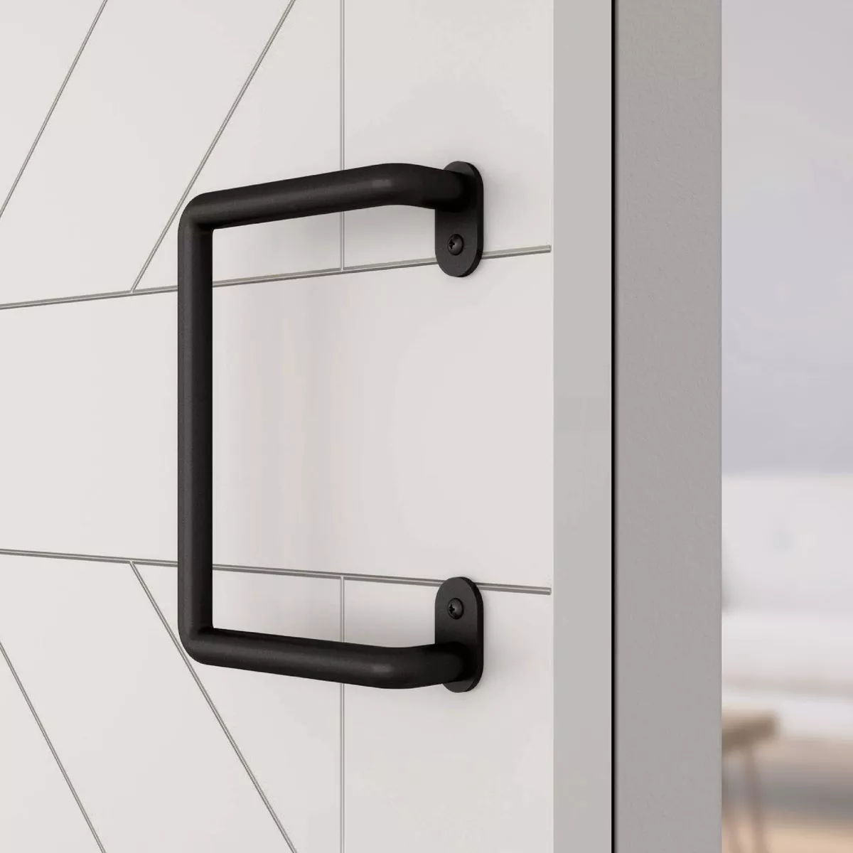 National Hardware 8 In. Matte Black Troy Interior Barn Door Pull - photo 3