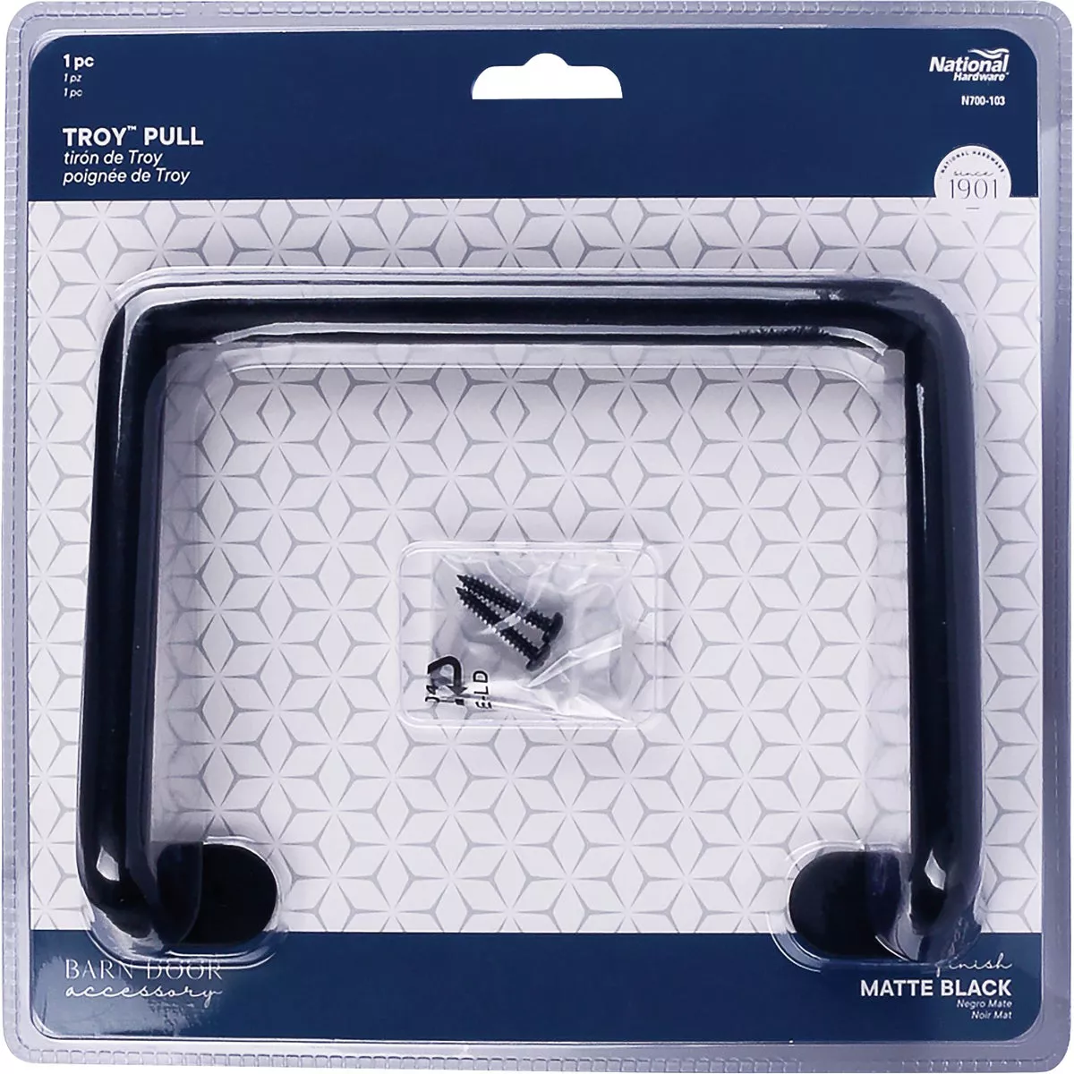 National Hardware 8 In. Matte Black Troy Interior Barn Door Pull - photo 2