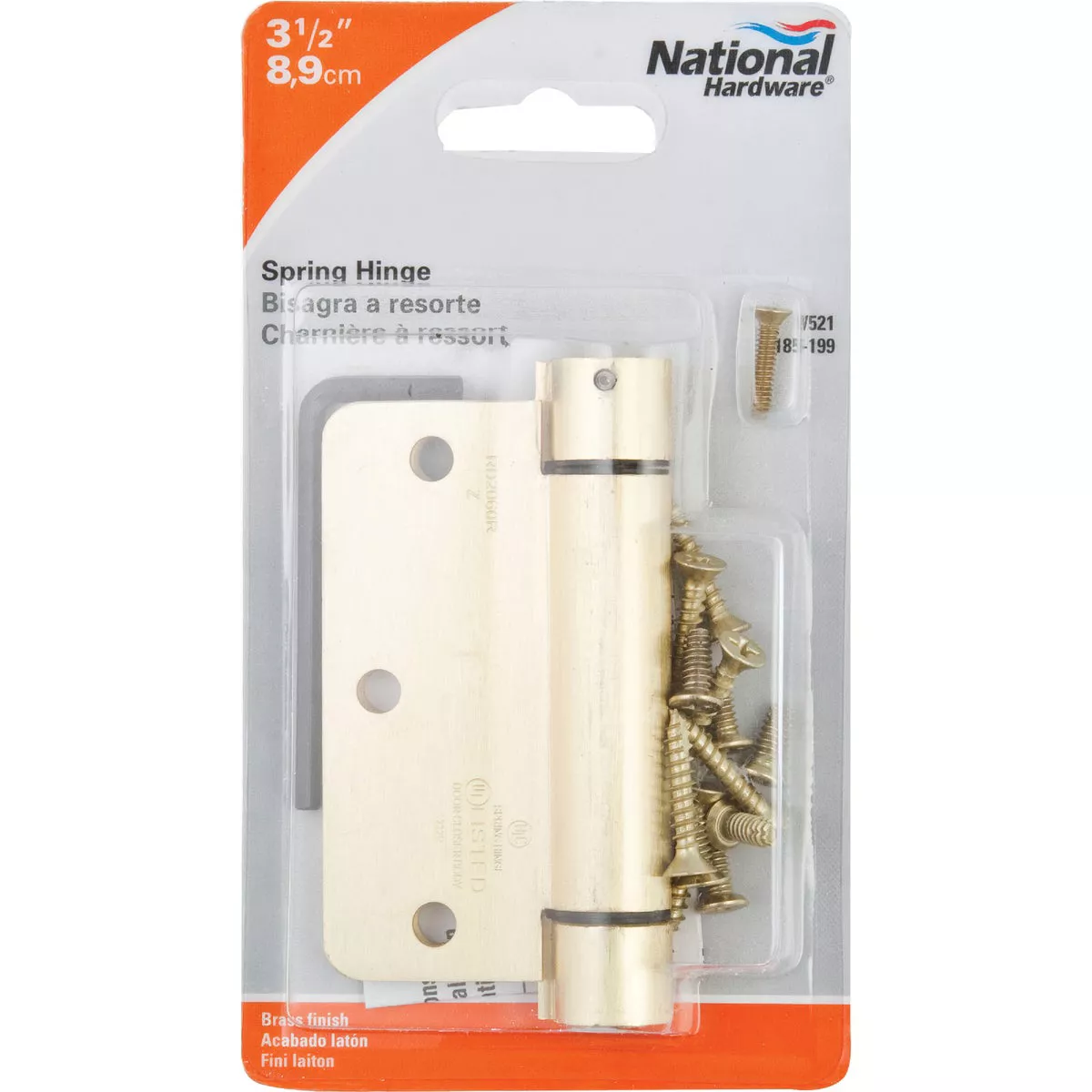 National Hardware 3-1/2 In. x 1/4 In. Radius Brass Spring Door Hinge - photo 2
