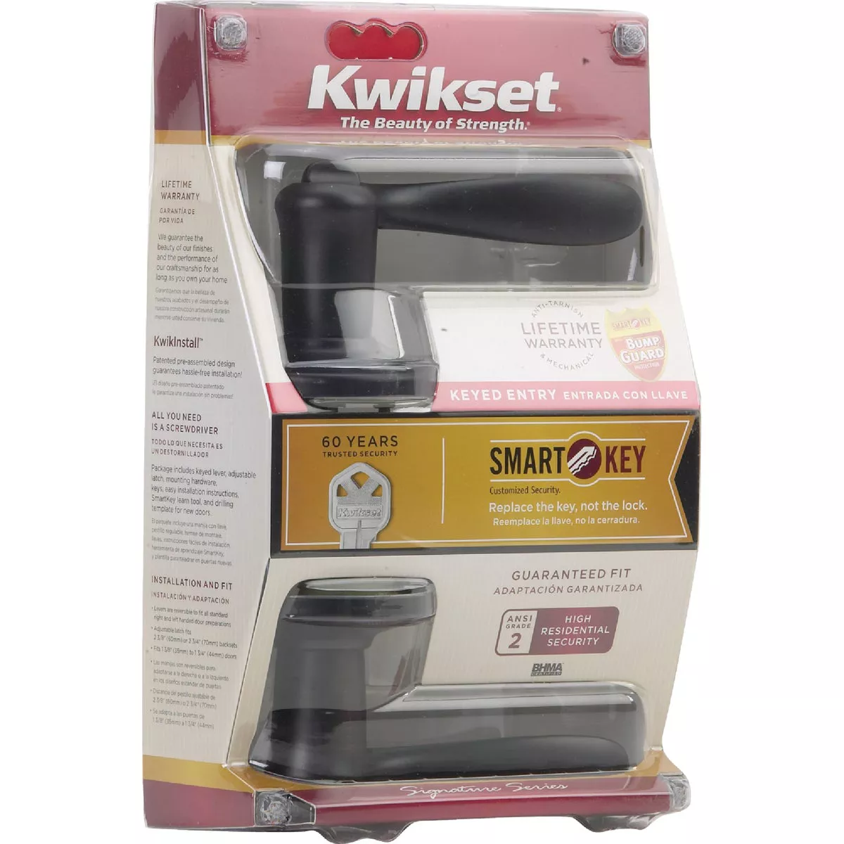 Kwikset Signature Series Venetian Bronze Tustin Entry Door Lever with Smartkey - photo 2