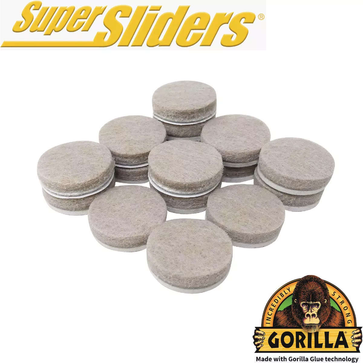 Gorilla Super Sliders 1 In. Beige Felt Pad (16-Piece)