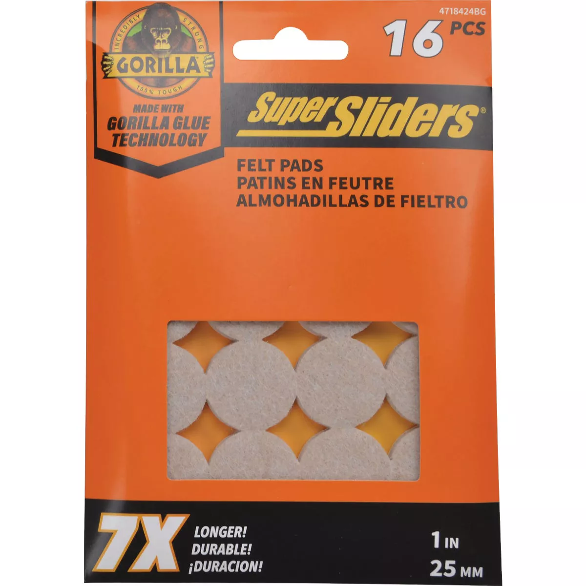 Gorilla Super Sliders 1 In. Beige Felt Pad (16-Piece) - photo 2