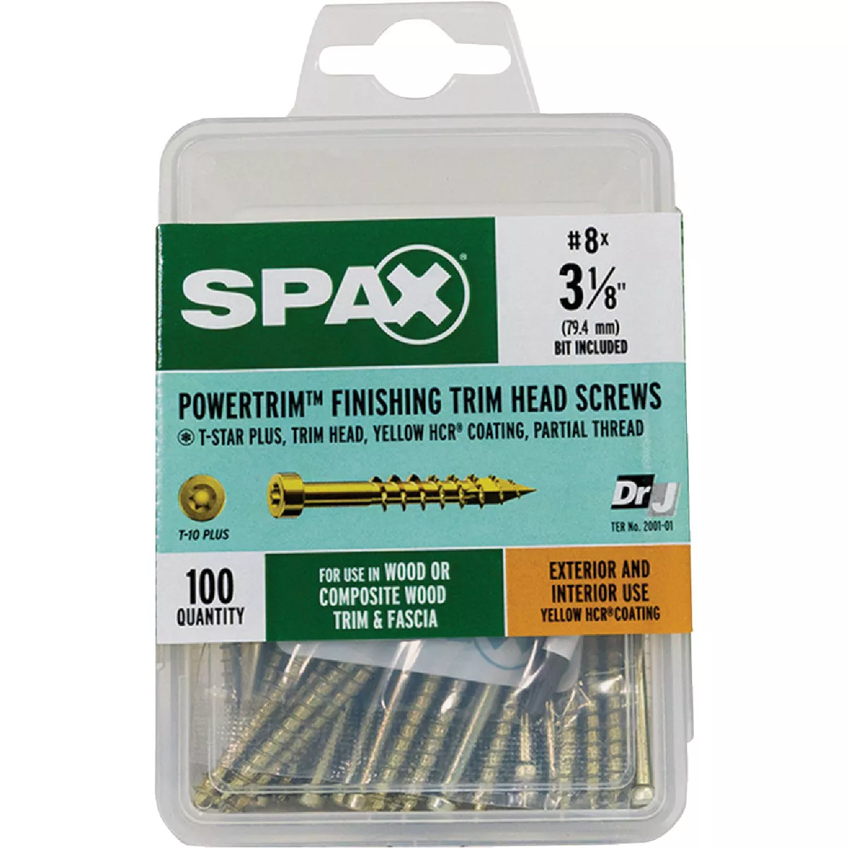 SPAX #8 x 3-1/8 In. T10 Plus Cylindrical Head HCR (Exterior Rated) Yellow Trim Screw (100 Ct.) - photo 4