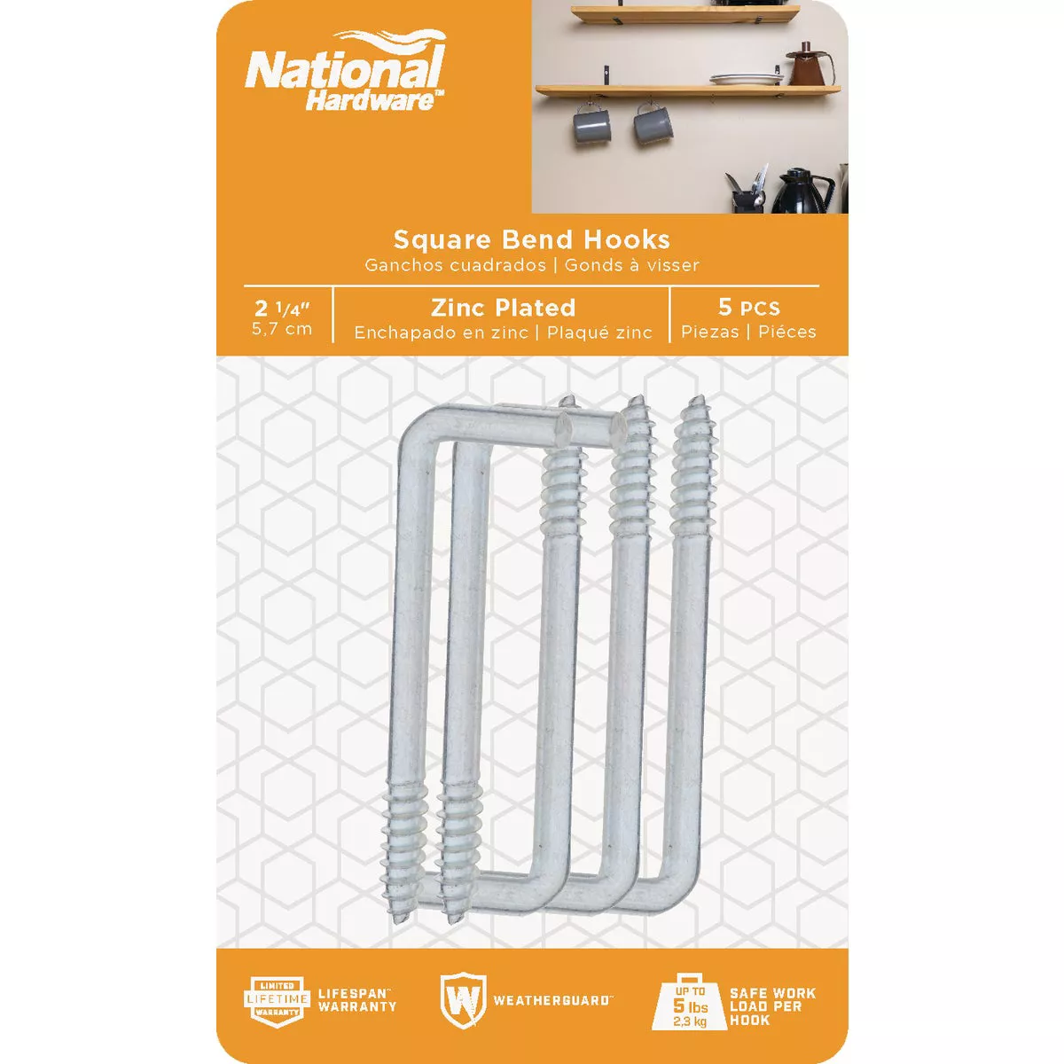 National Hardware Square Bend Screw Hook Shoulder Hook (5 Count) - photo 2