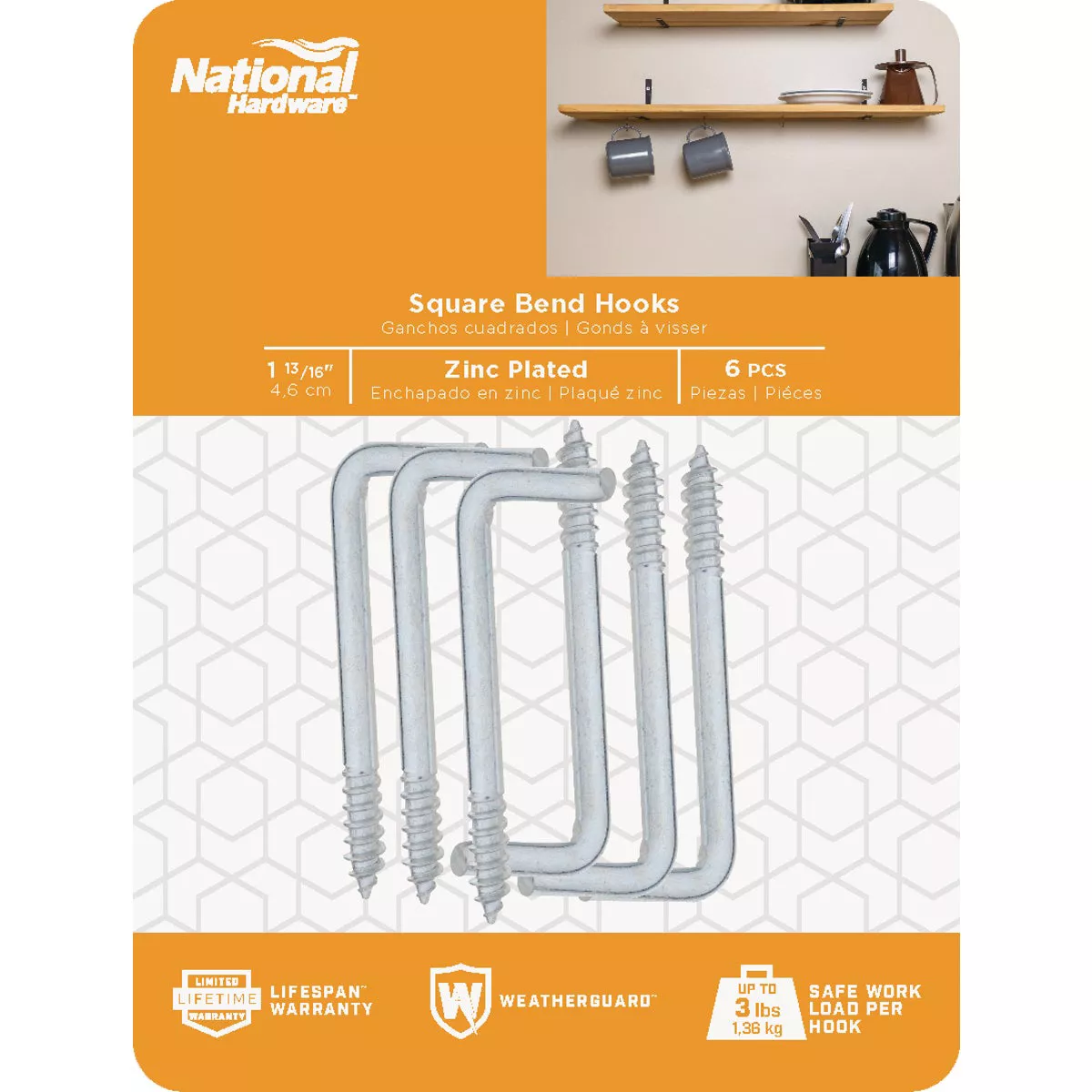 National Hardware Square Bend Screw Hook Shoulder Hook (6 Count) - photo 2