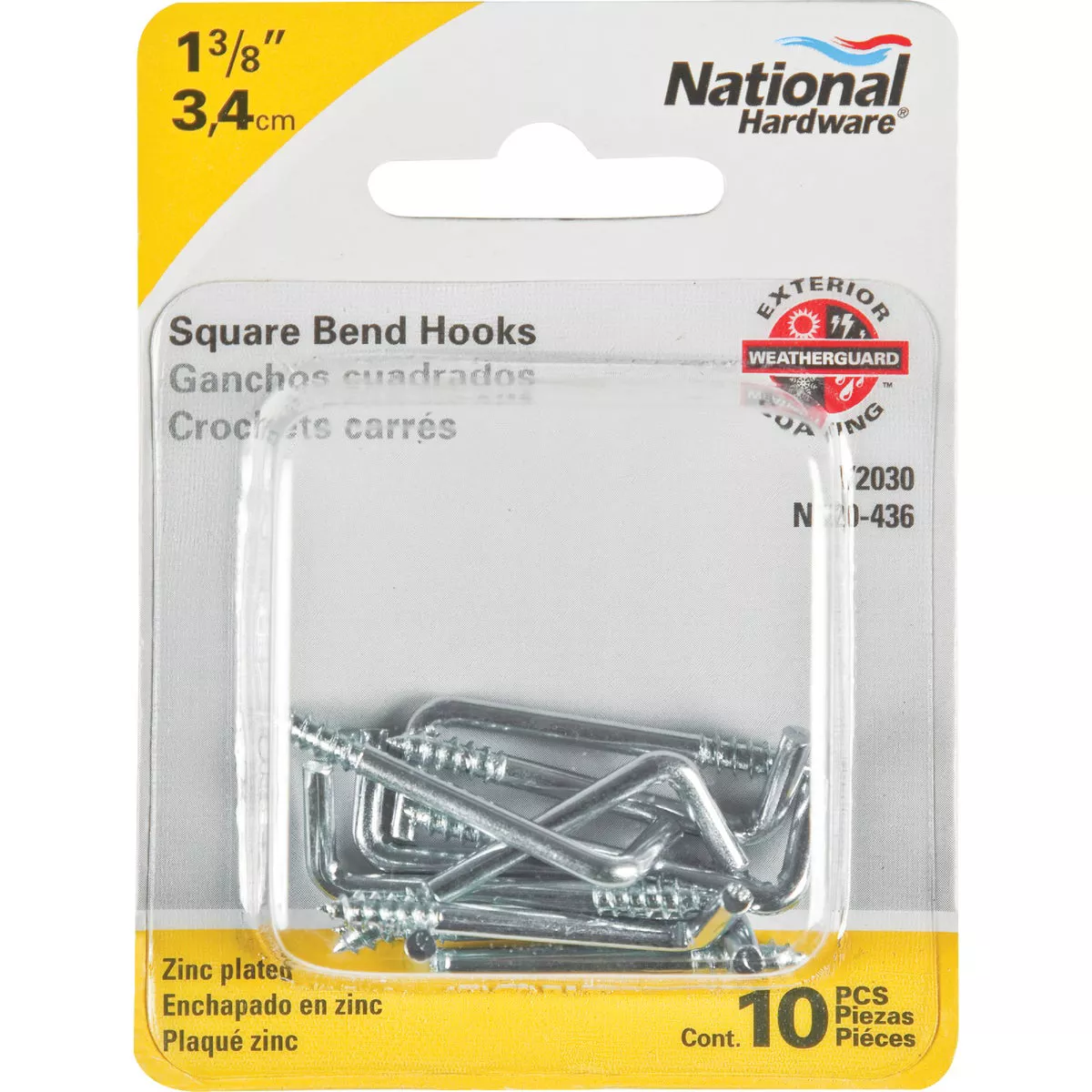 National Hardware Square Bend Screw Hook Shoulder Hook (10 Count) - photo 2