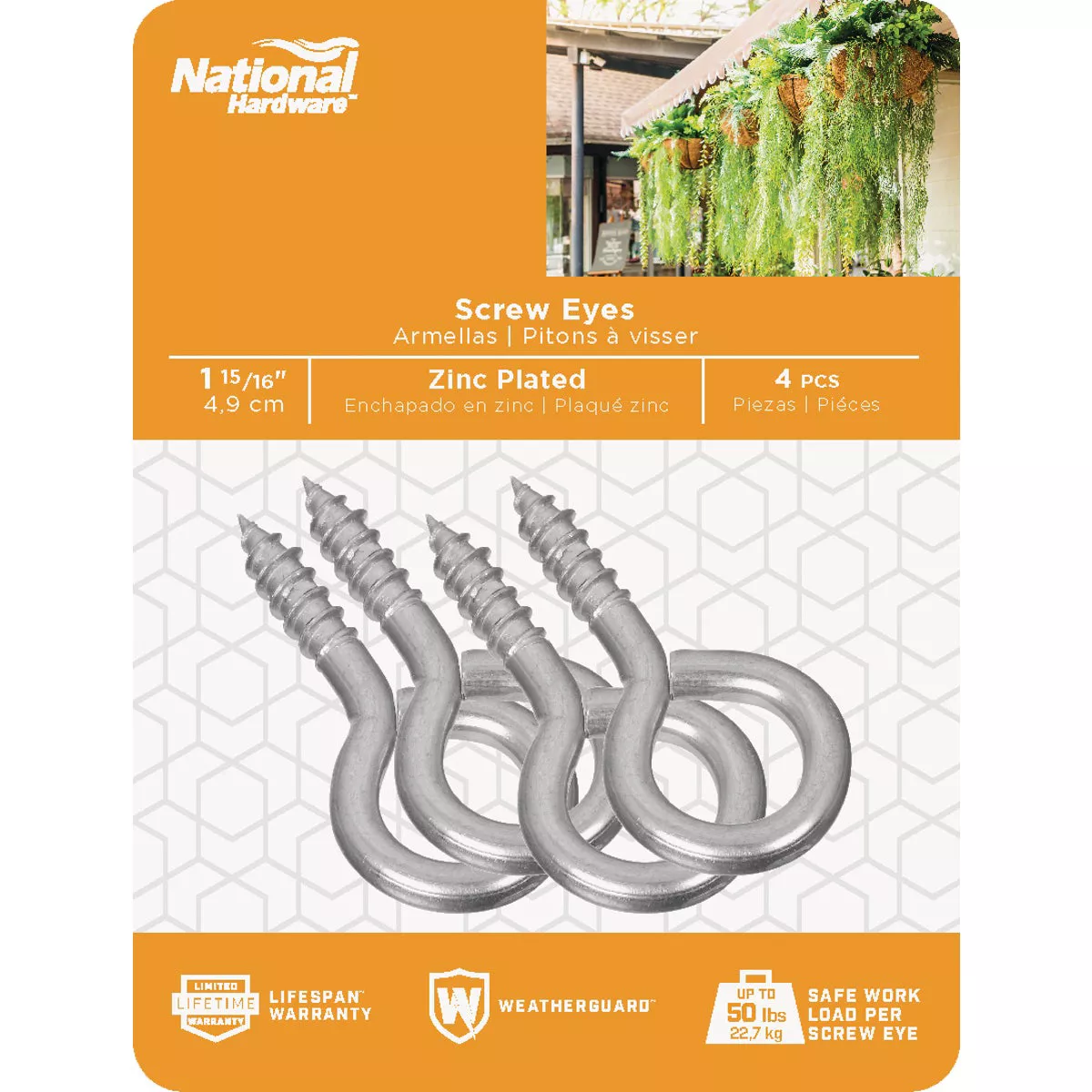 National Hardware #6 Zinc Large Screw Eye (4 Ct.)