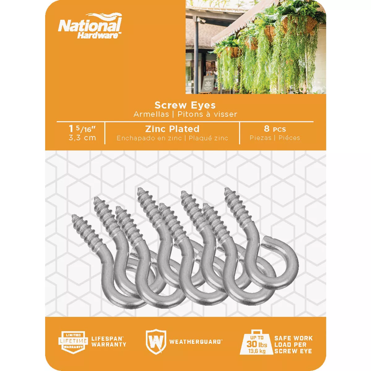 National Hardware #110 Zinc Medium Screw Eye (8 Ct.) - photo 2