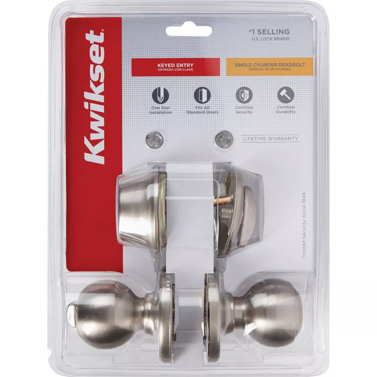 Kwikset Polo Satin Nickel Deadbolt and Door Knob Combo - photo 2