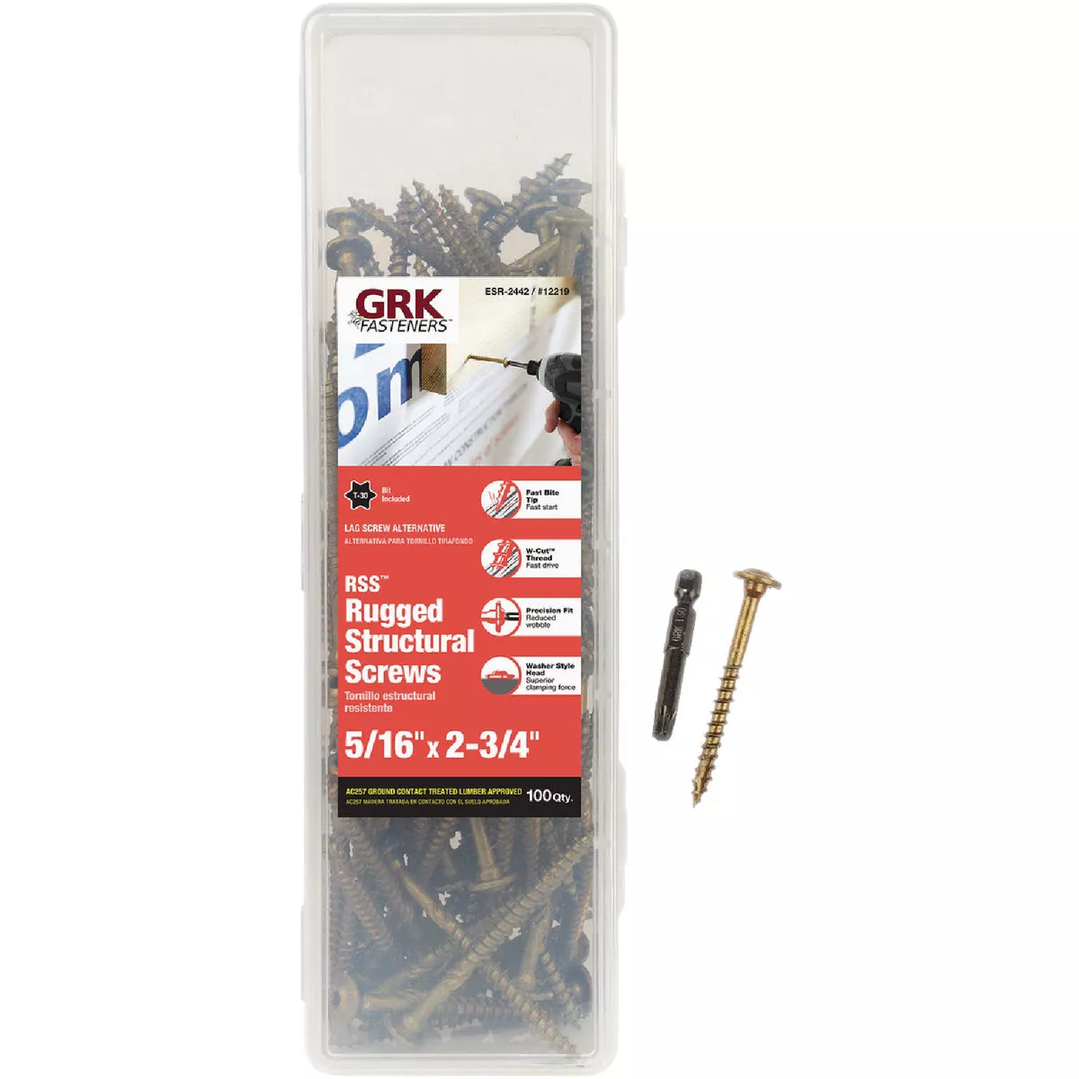 GRK RSS Rugged 5/16 In. x 2-3/4 In. Star Drive Washer-Head Structure Screw (100-Count)