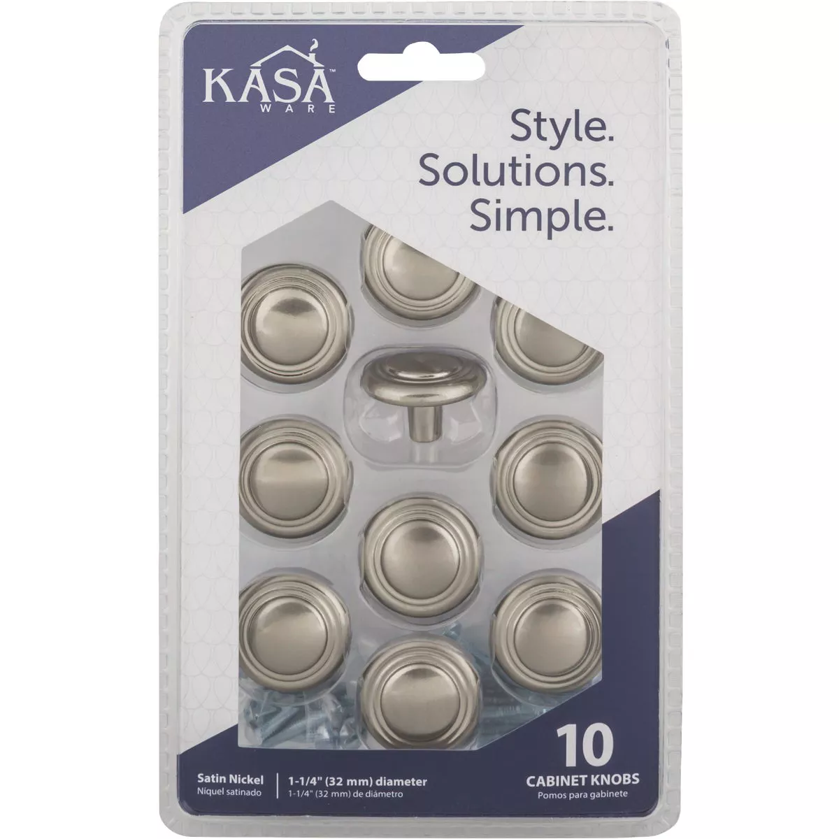 KasaWare 1-1/4 In. Dia. Satin Nickel Cabinet Knob (10-Pack) - photo 2