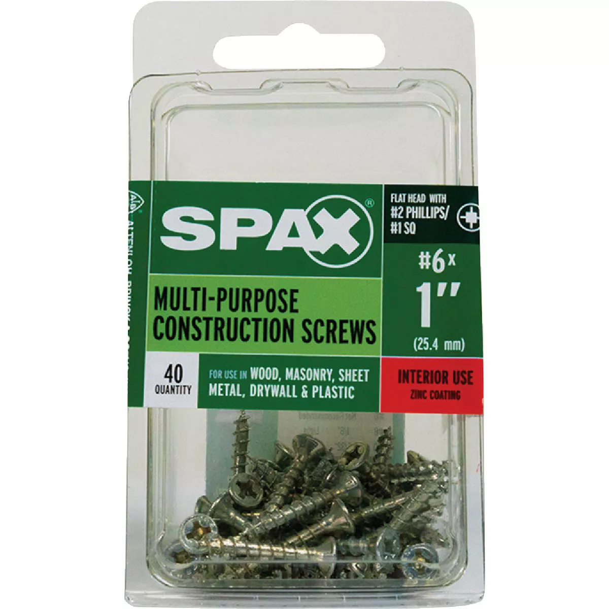 SPAX #6 x 1 In. Unidrive (Combo Drive) Flat Head Zinc (Interior) Multi-Purpose Construction Screw (40 Ct.) - photo 4