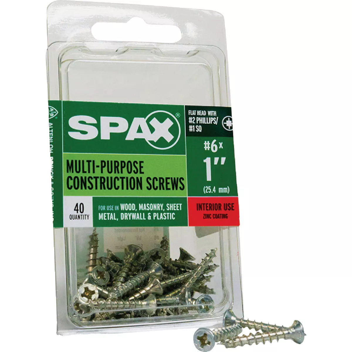 SPAX #6 x 1 In. Unidrive (Combo Drive) Flat Head Zinc (Interior) Multi-Purpose Construction Screw (40 Ct.) - photo 6