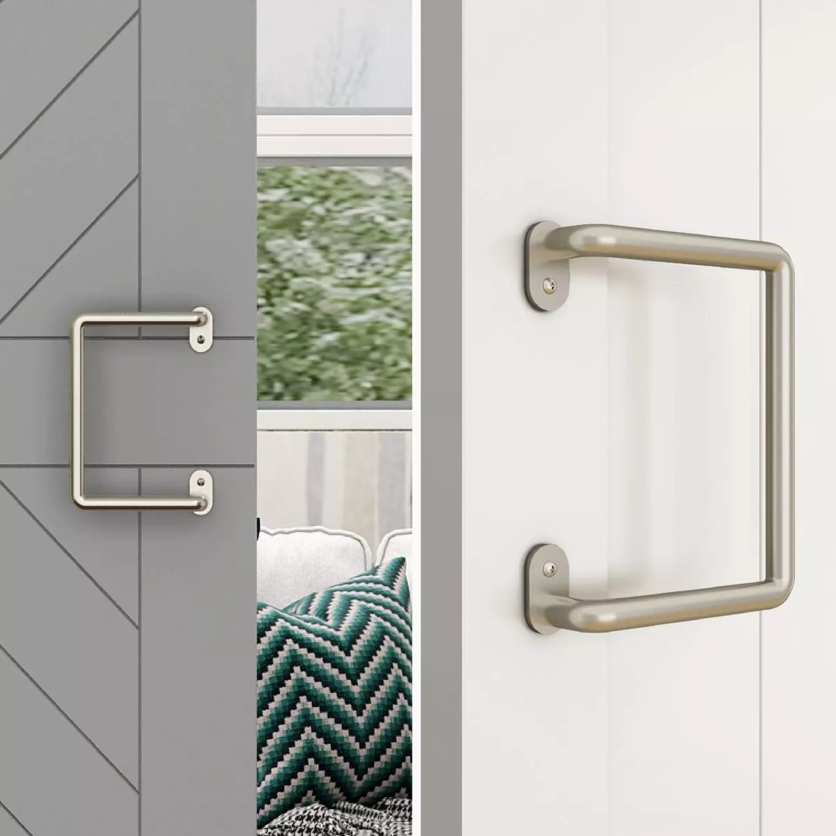 National Hardware 8 In. Satin Nickel Troy Interior Barn Door Pull - photo 3