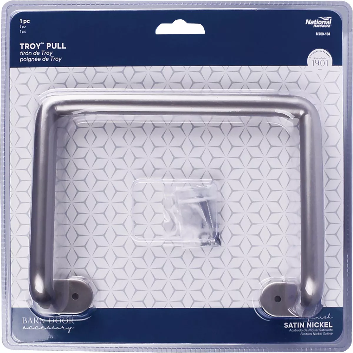 National Hardware 8 In. Satin Nickel Troy Interior Barn Door Pull - photo 2