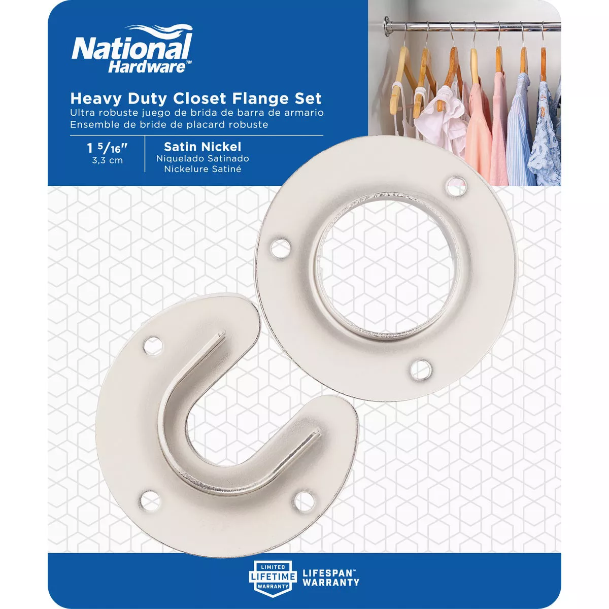 Stanley Home Designs 1-5/16 In. Zinc Closet Rod Socket, Satin Nickel (2-Pack) - photo 2