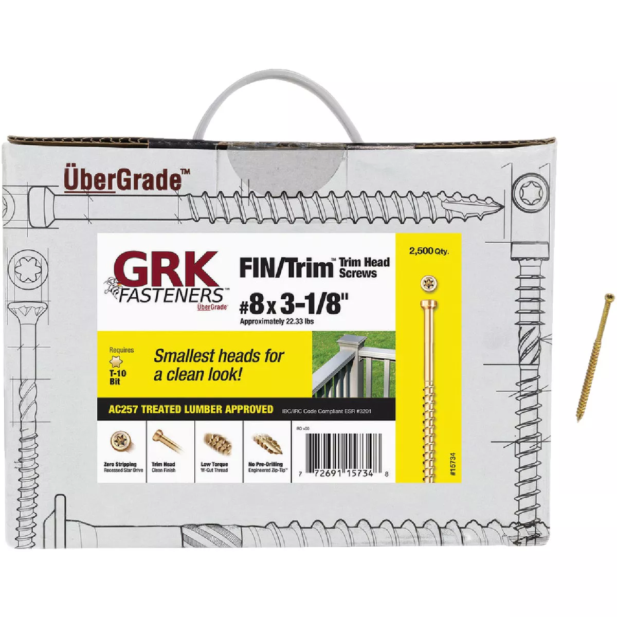 GRK #8 x 3-1/8 In. Star Drive Trim Screws (2500 Ct.) - photo 7