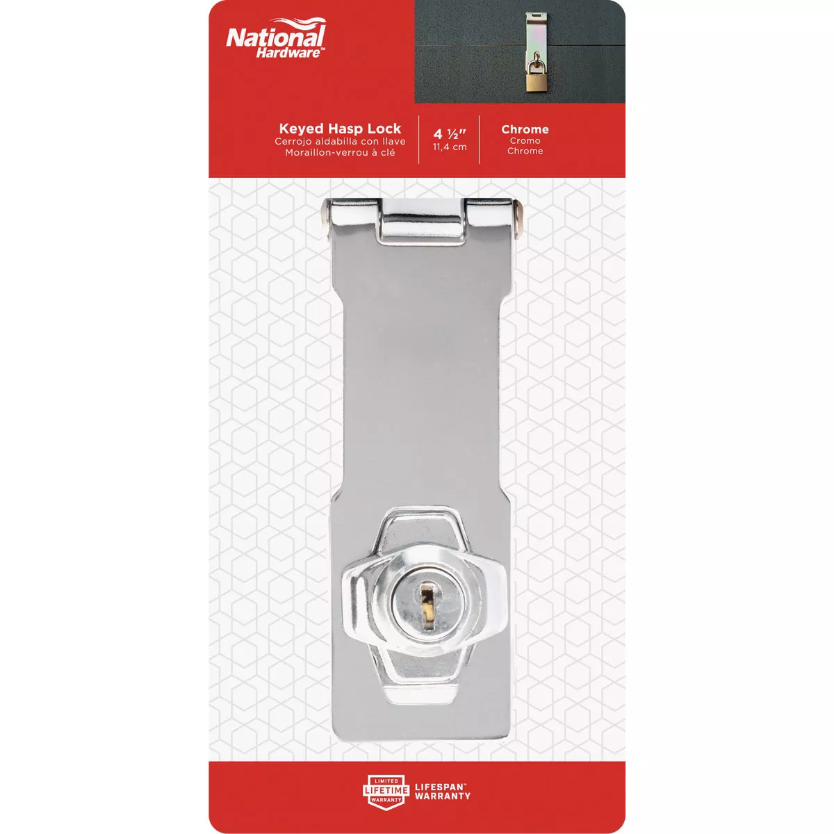 National Hardware 4-1/2 In. Keyed Different Hasp Lock - photo 2