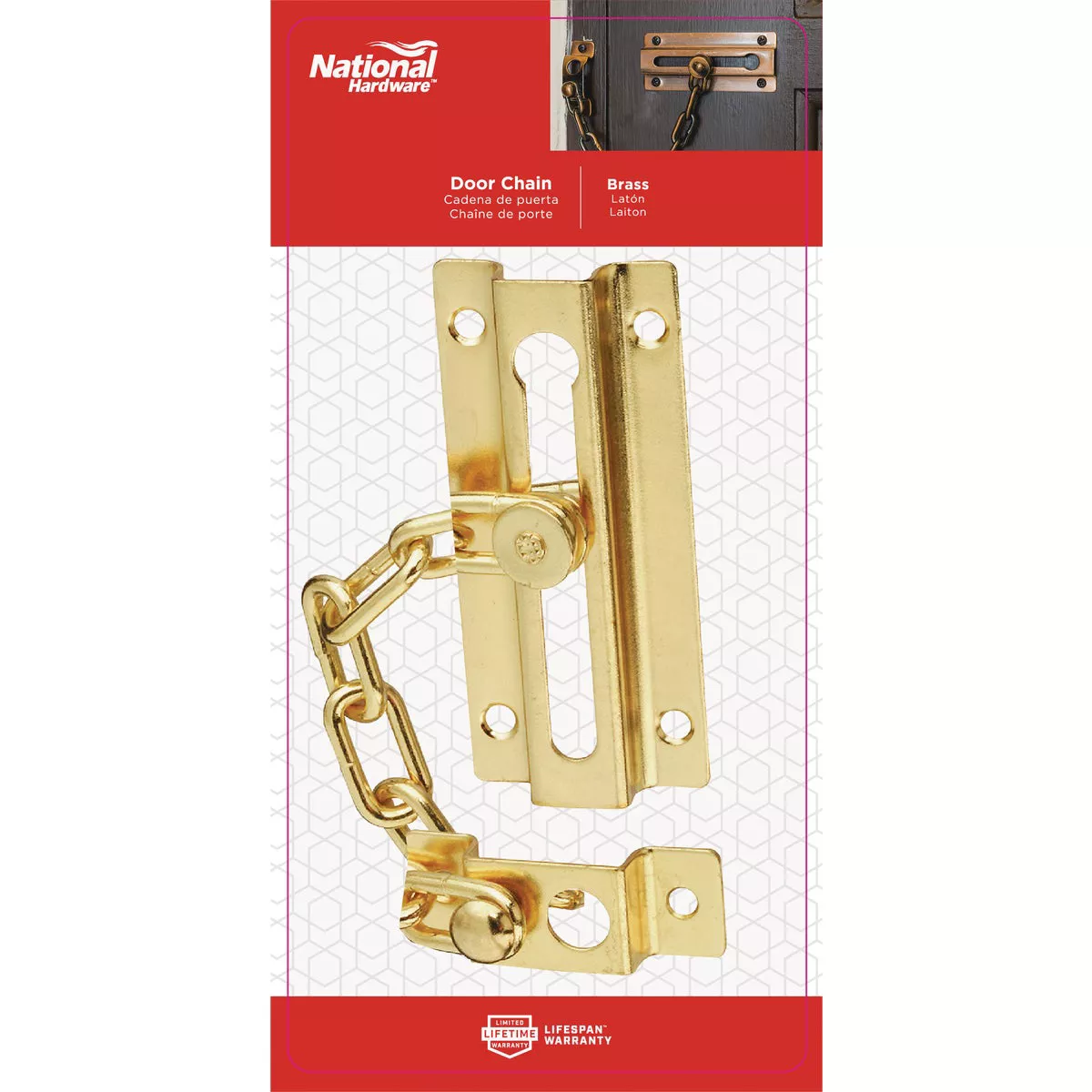 National Hardware Brass Steel Chain Door Lock - photo 2