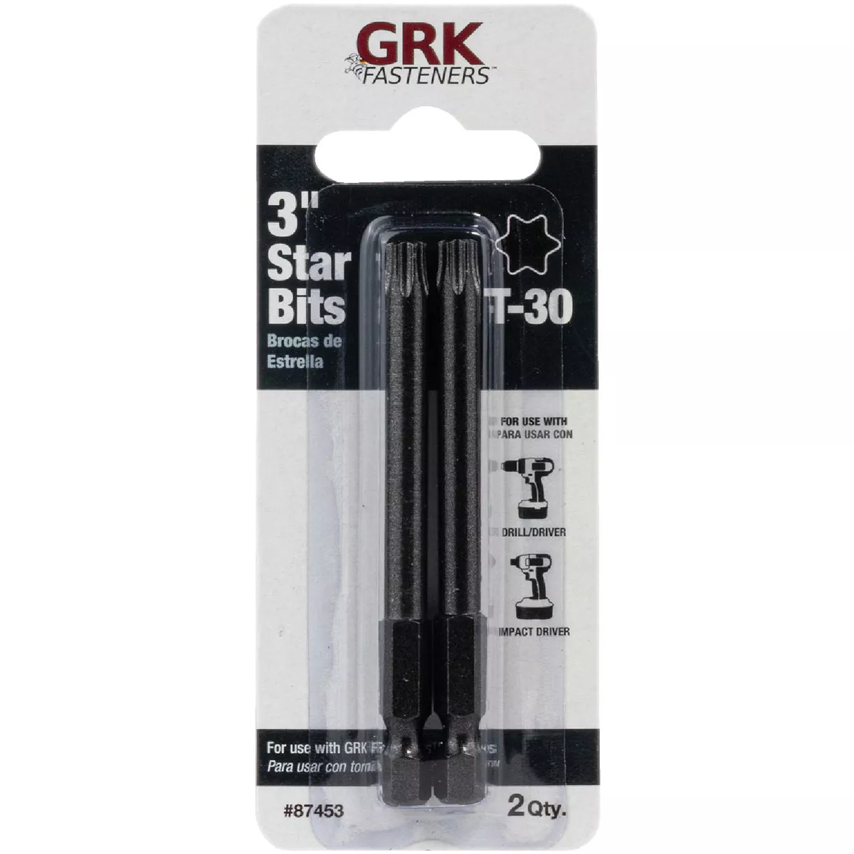 GRK 3 In. T30 Star Drive Impact Screwdriver Bit (2 Ct.)