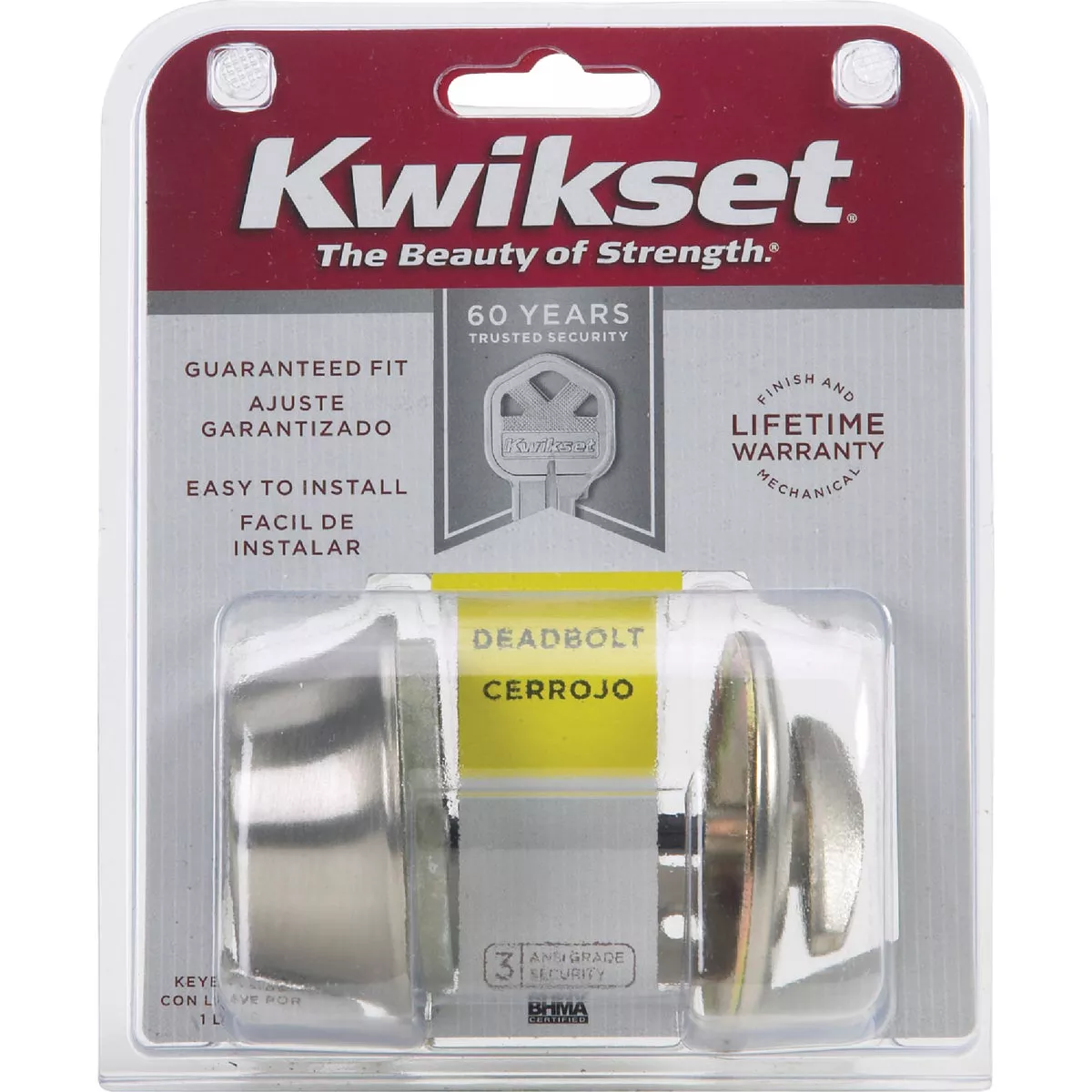 Kwikset Satin Nickel Single Cylinder Deadbolt - photo 2