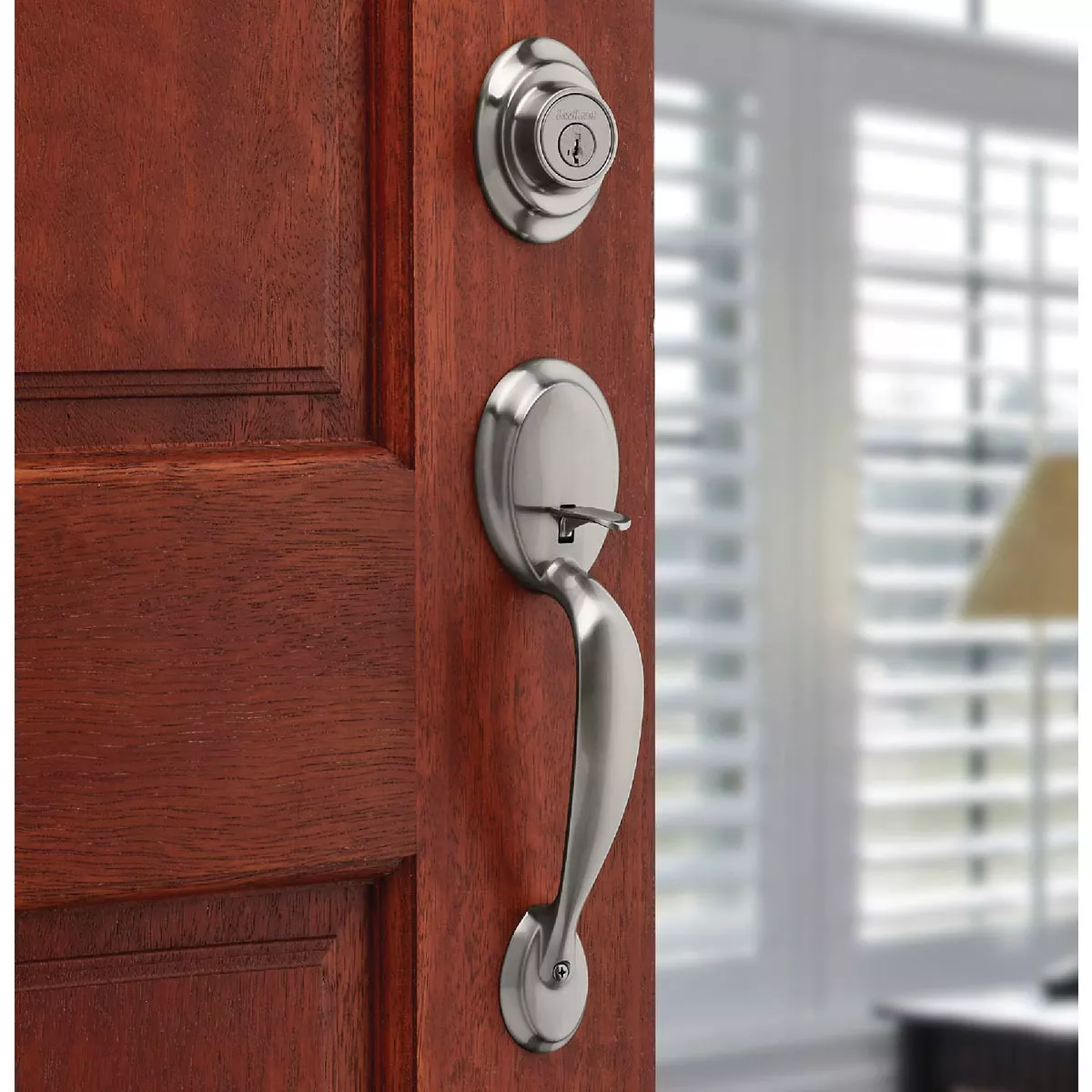 Kwikset Dakota Smartkey Entry Door Handleset with Polo Knob - Satin Nickel - photo 2