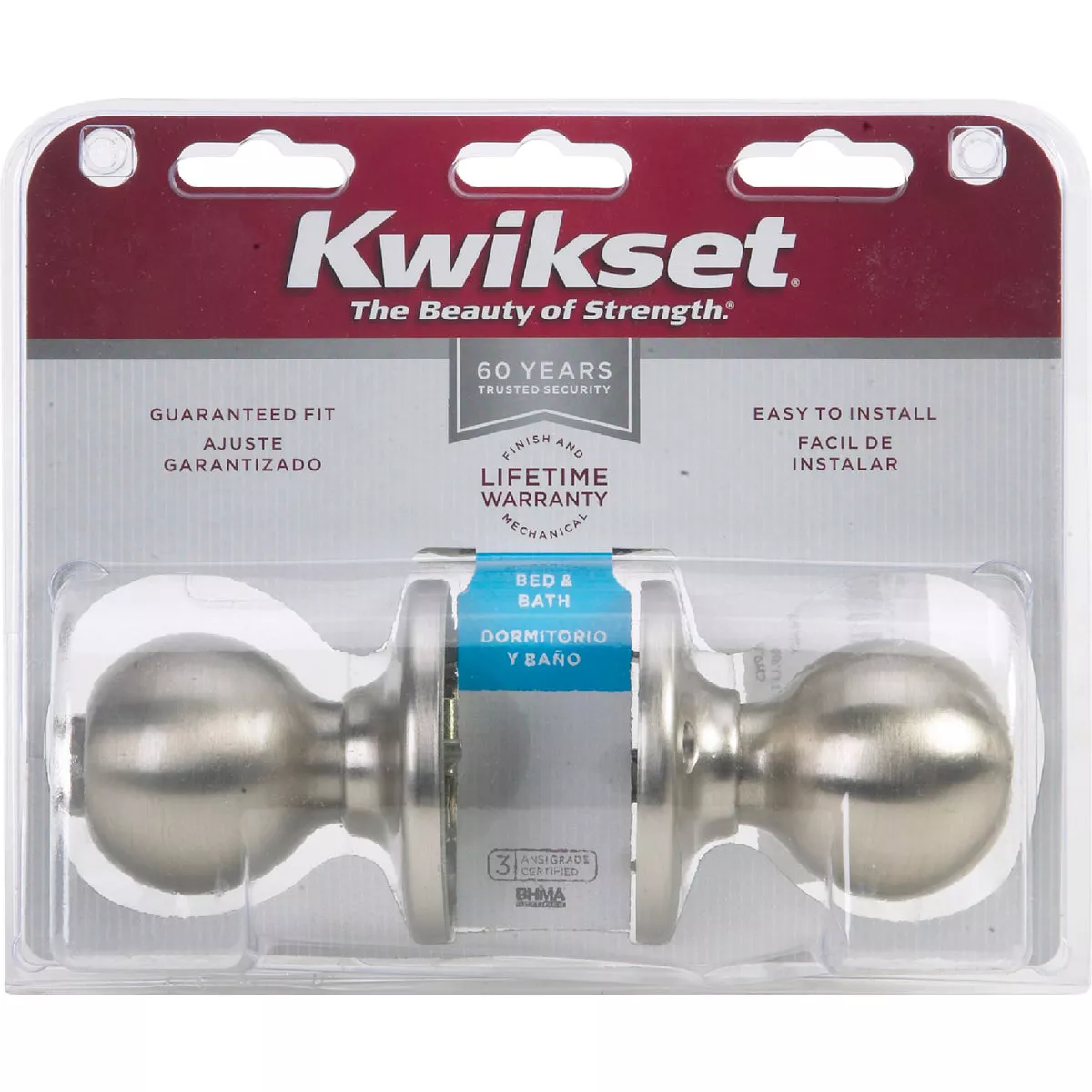 Kwikset Polo Satin Nickel Bed & Bath Door Knob - photo 2
