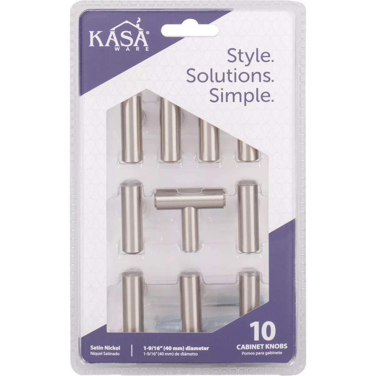 KasaWare 7/16 In. Diameter Satin Nickel Cabinet Knob (10-Pack) - photo 2