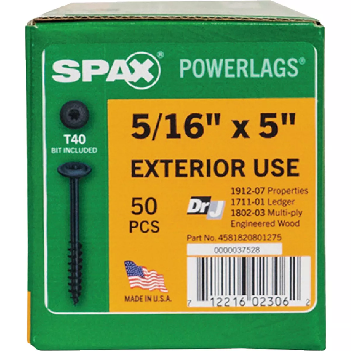 SPAX Powerlag 5/16 In. x 5 In. T40 Washer Head HCR (Exterior Rated) Lag Screw (50 Ct.) - photo 4