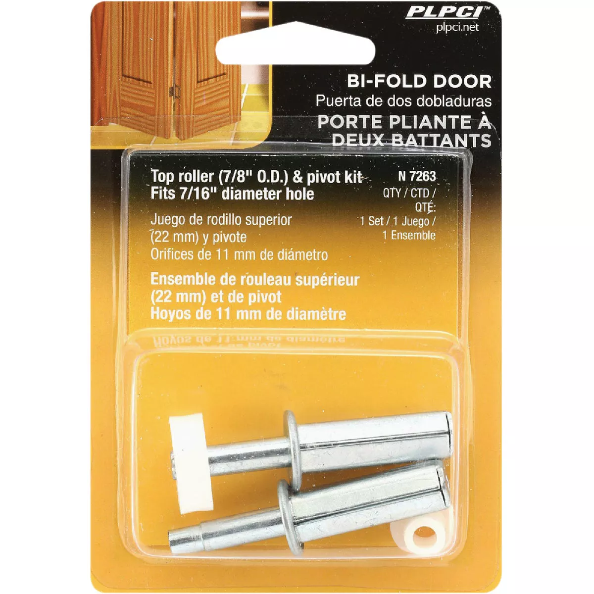 Prime-Line Bi-Fold Door 7/16 In. Steel Top Pivot & Guide Set - photo 2