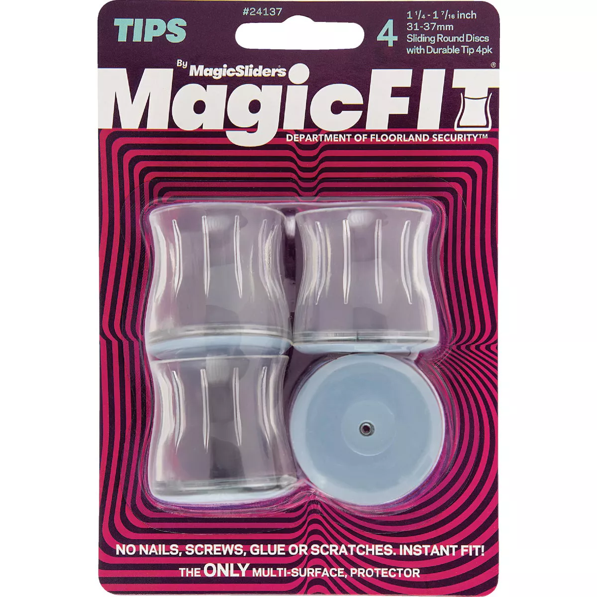 Magic Sliders Magic Fit 1-1/4 In. - 1-7/16 In. Round Slider (4-Pack) - photo 2