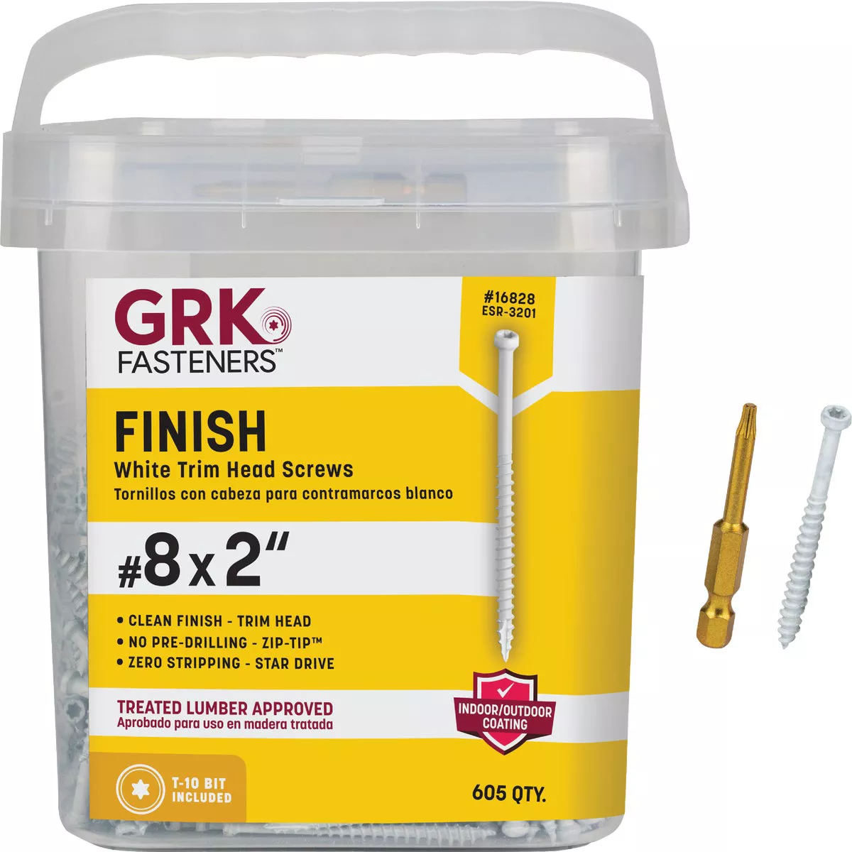 GRK #8 x 2 In. Star Drive White Steel Trim Screw (605 Ct.)