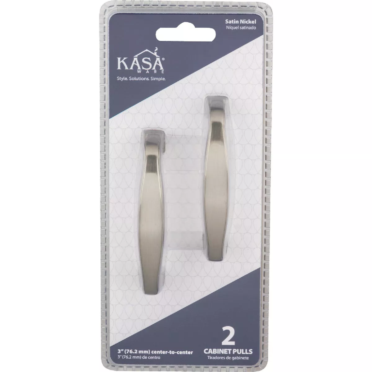 KasaWare 3-1/2" Overall Length Satin Nickel Cabinet Pull (2-Pack) - photo 2