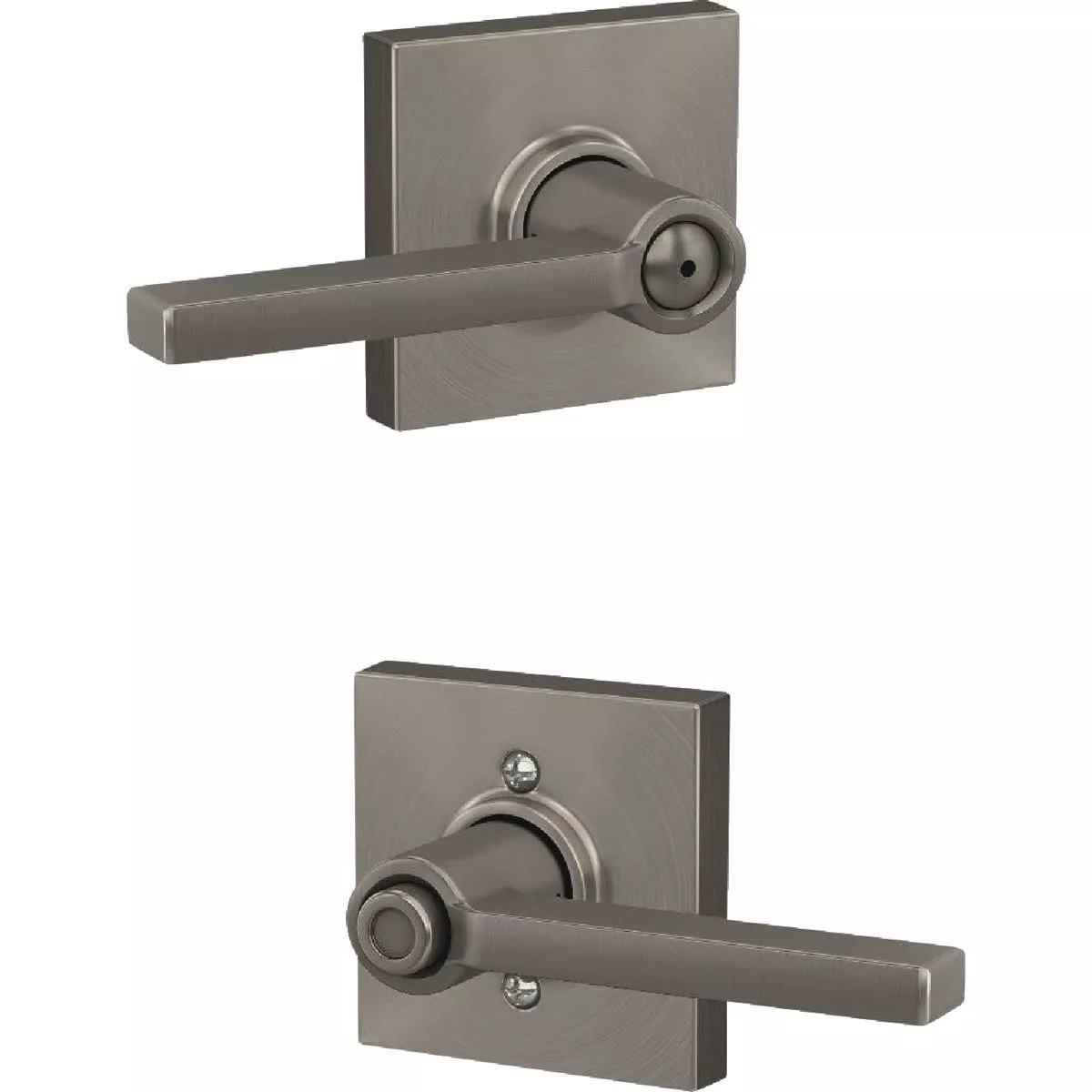 Schlage F Series Latitude Lever Collins Satin Nickel Bed & Bath Lock - photo 4