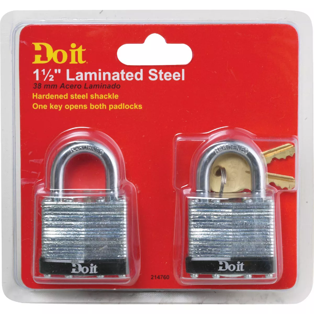 Do it 1-1/2 In. W. Laminated Steel Padlock (2-Pack) - photo 2