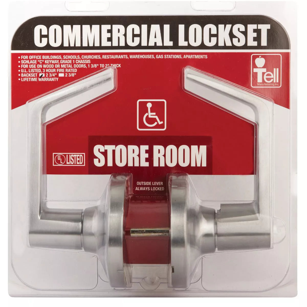 Tell Satin Chromium-Plated Storeroom Door Lever - photo 2
