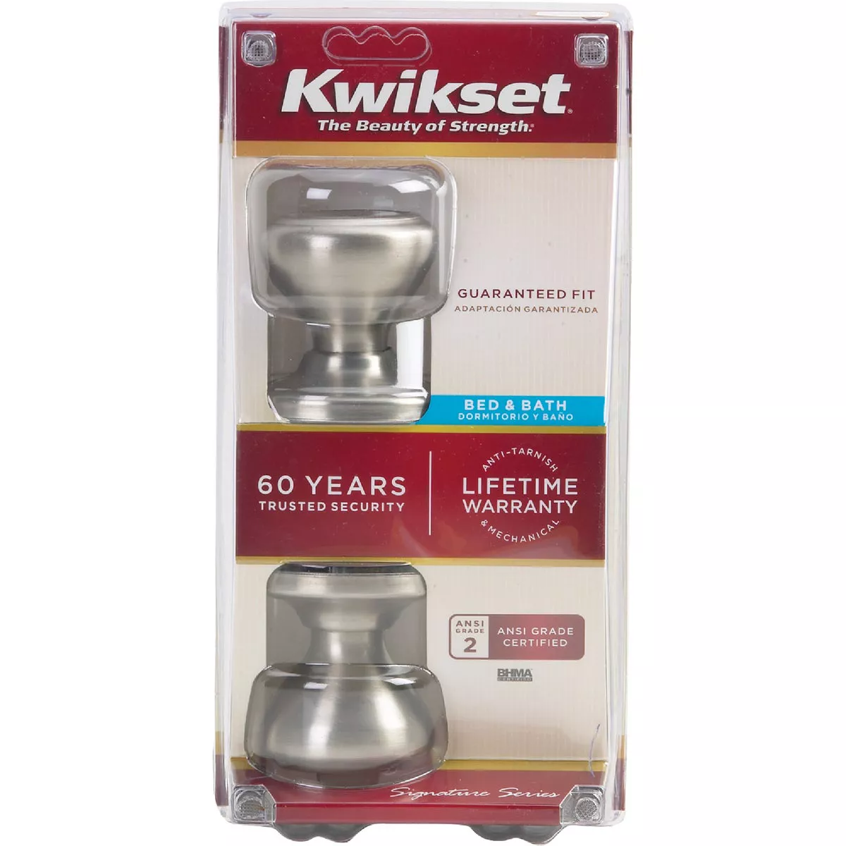 Kwikset Signature Series Satin Nickel Bed & Bath Door Knob - photo 3