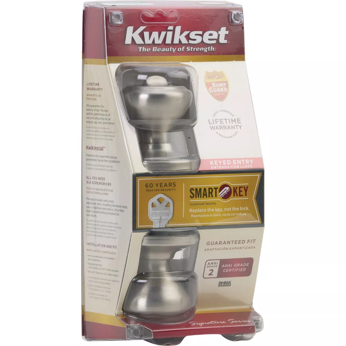 Kwikset Signature Series Satin Nickel Cameron Entry Door Knob with SmartKey - photo 2